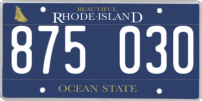 RI license plate 875030