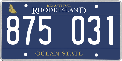 RI license plate 875031
