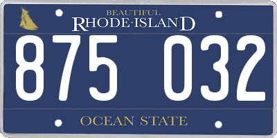 RI license plate 875032