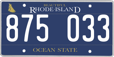 RI license plate 875033