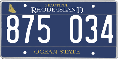 RI license plate 875034