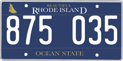 RI license plate 875035