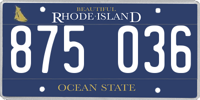 RI license plate 875036