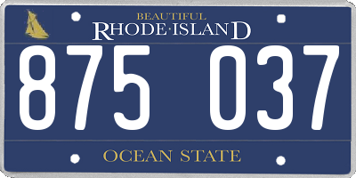 RI license plate 875037