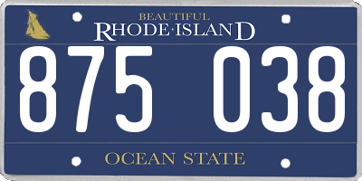 RI license plate 875038