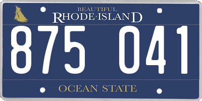 RI license plate 875041