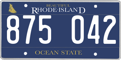 RI license plate 875042