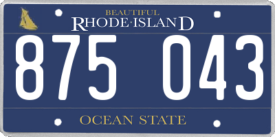 RI license plate 875043