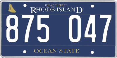 RI license plate 875047
