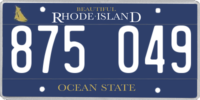 RI license plate 875049