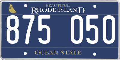 RI license plate 875050