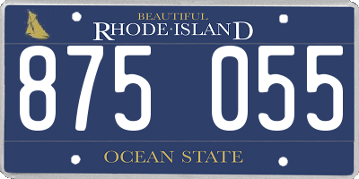 RI license plate 875055