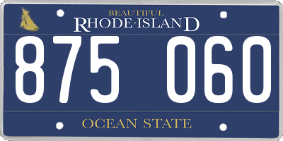RI license plate 875060