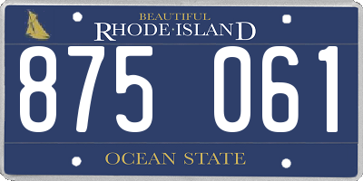 RI license plate 875061