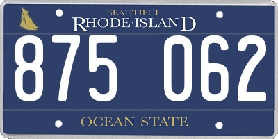 RI license plate 875062