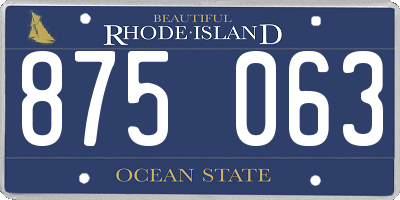 RI license plate 875063