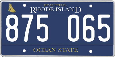 RI license plate 875065