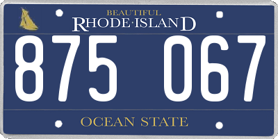 RI license plate 875067