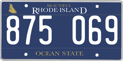 RI license plate 875069