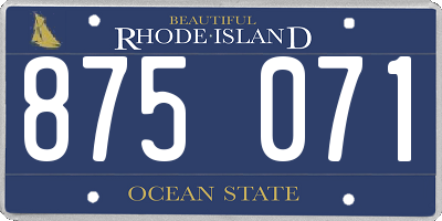 RI license plate 875071