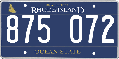 RI license plate 875072