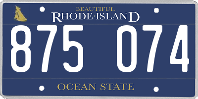 RI license plate 875074