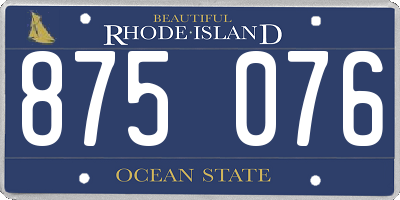 RI license plate 875076