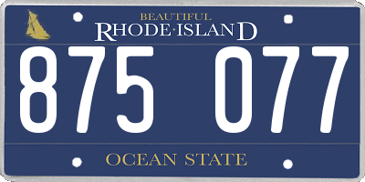 RI license plate 875077