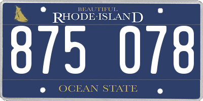 RI license plate 875078