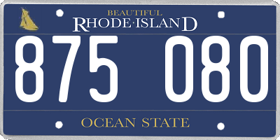 RI license plate 875080