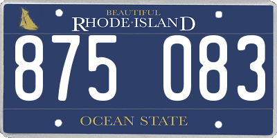 RI license plate 875083