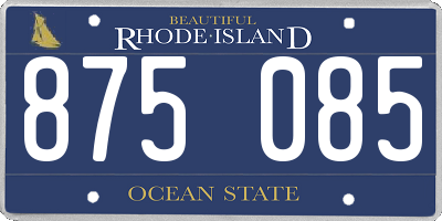 RI license plate 875085