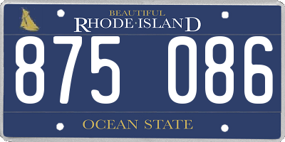 RI license plate 875086