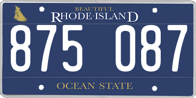 RI license plate 875087