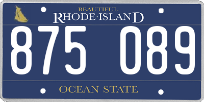 RI license plate 875089