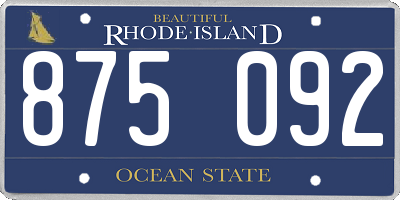 RI license plate 875092