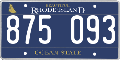 RI license plate 875093