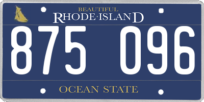 RI license plate 875096