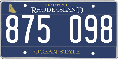RI license plate 875098