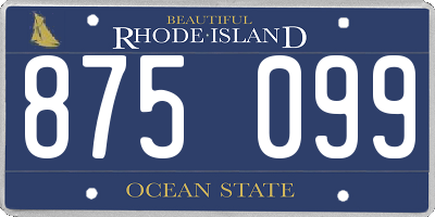 RI license plate 875099
