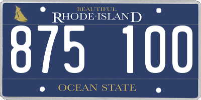 RI license plate 875100