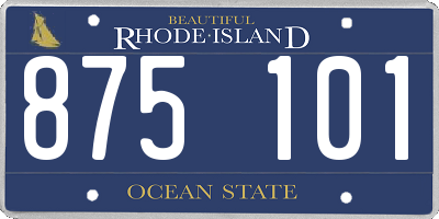 RI license plate 875101