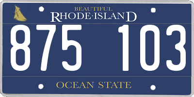 RI license plate 875103
