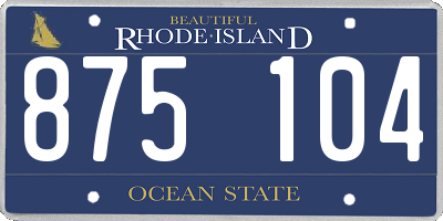 RI license plate 875104