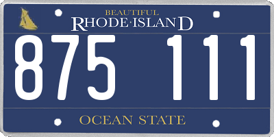 RI license plate 875111
