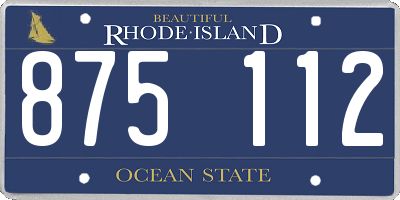 RI license plate 875112
