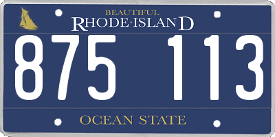 RI license plate 875113