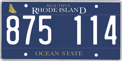 RI license plate 875114