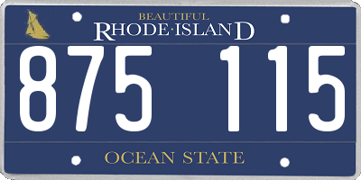 RI license plate 875115