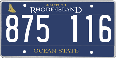 RI license plate 875116